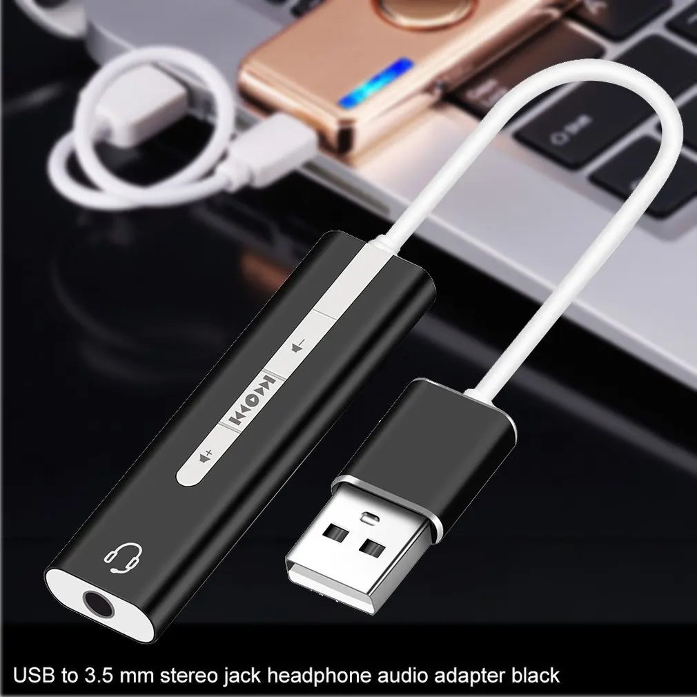 Портативный размер usb type A до 3,5 мм Стерео Джек адаптер для наушников кабель внешняя звуковая карта для мобильных телефонов