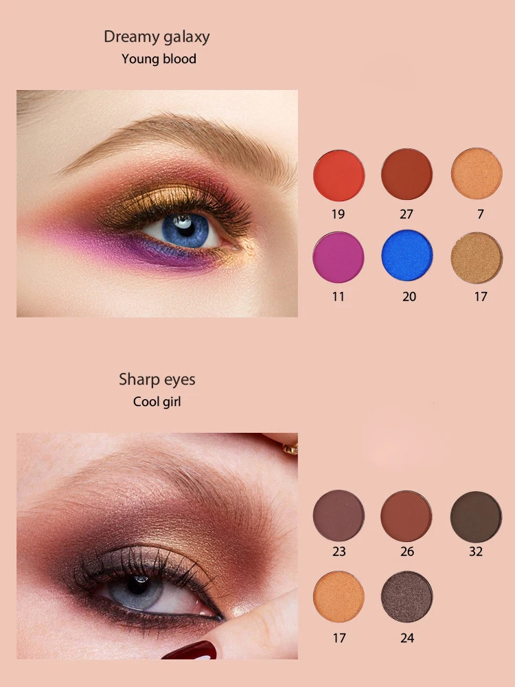 Очарование красоты глазурованные 48 цветов Тени для век Палитра Bling Gold Eye Makeup Shimmer МАТОВЫЕ блестки тени для век для макияжа Палитра