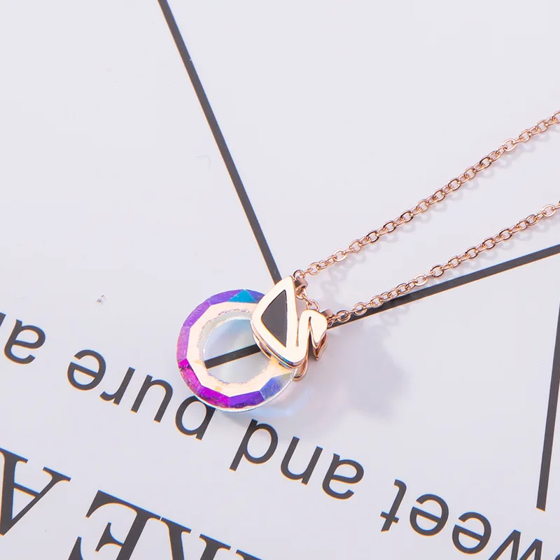 

Black Crystal Swan Statement Choker Necklace Cubic Zirconia Stone Necklaces & Pendants For Women Fashion Jewelry