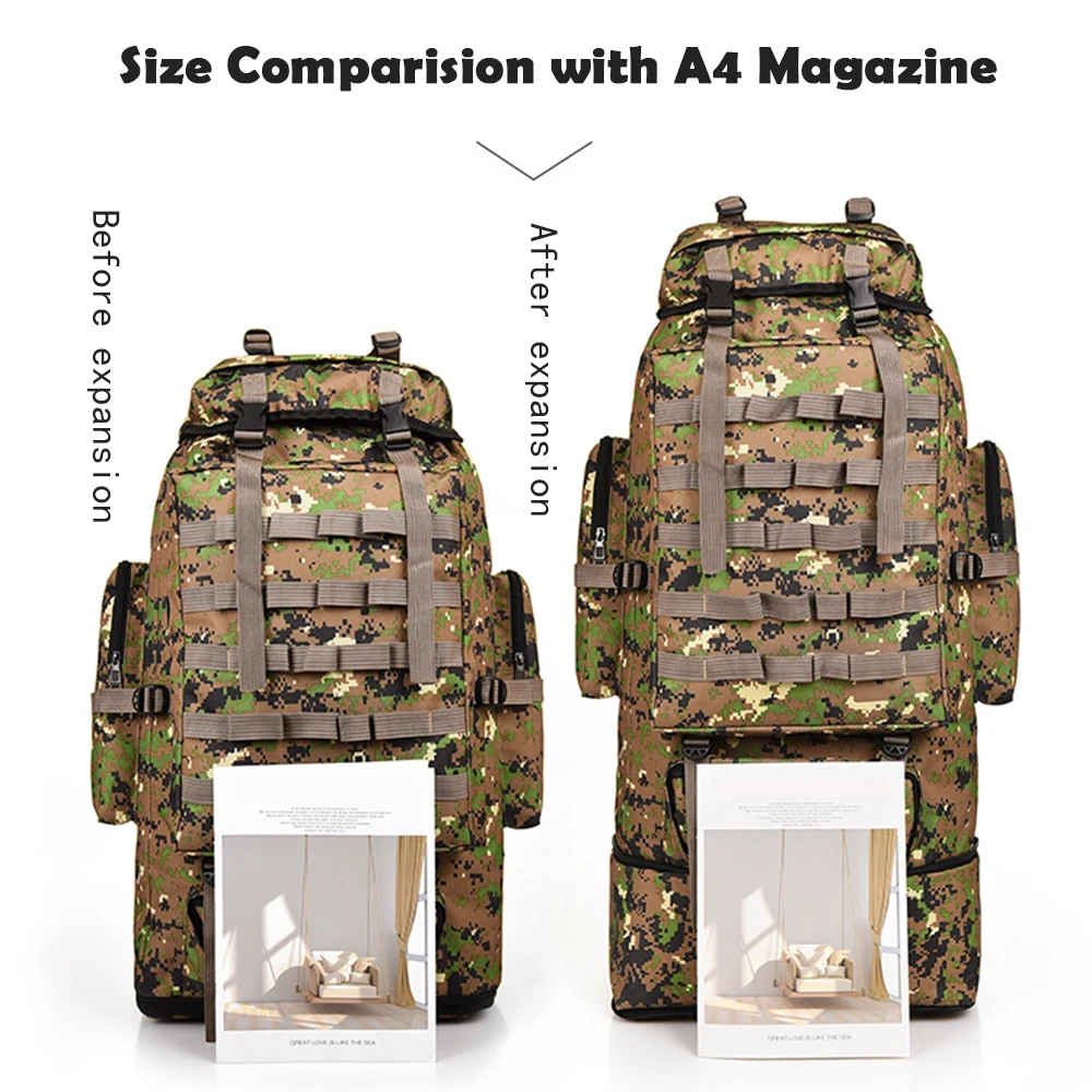 100L открытый тренировочный охотничий рюкзак Molle, сумка для альпинизма, сумка для выживания, сумка для разведения, походный рюкзак