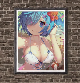 

Summer Love Bikini Rem Anime Girl Re.Zero Life Digital Canvas Art Prints Poster for Wall Decoration,8 X 10 Inches,Ready To Hang
