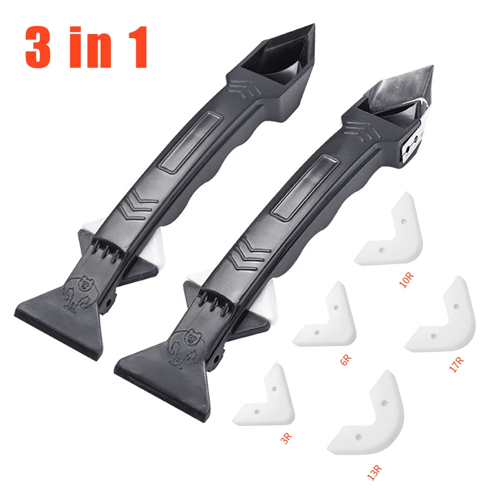 3 In1 Silicone Remover Caulk Finisher Sealant Smooth Scraper Grout Kit