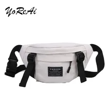 

Women's Canvas Street Phone Money Chest Bag Unisex Waist Belt Bag Men's White ins Fashion Bum Hip Lady Bag Black Shoulder Bag