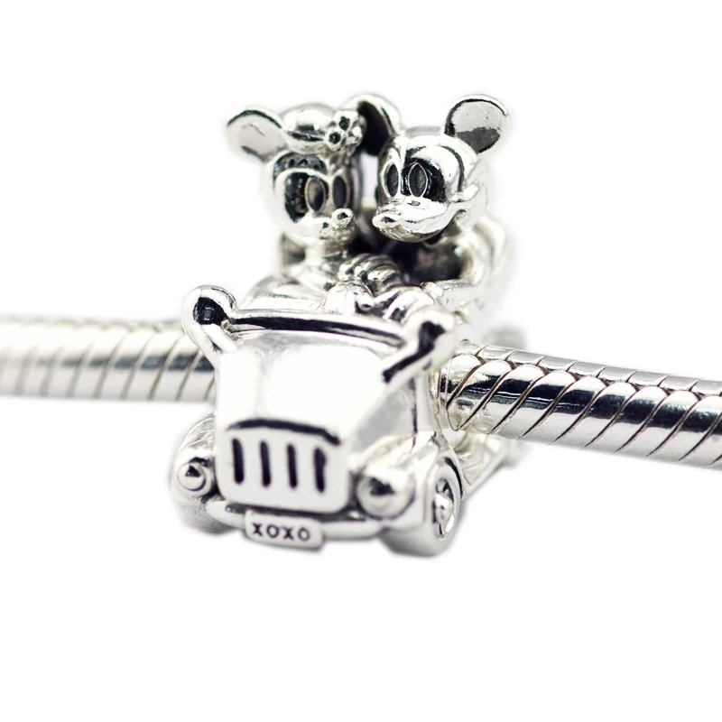 

Charms Fits for Pandora Bracelets Necklaces Vintage Mouse Car Beads 100% 925 Sterling Silver Jewelry Free Shipping