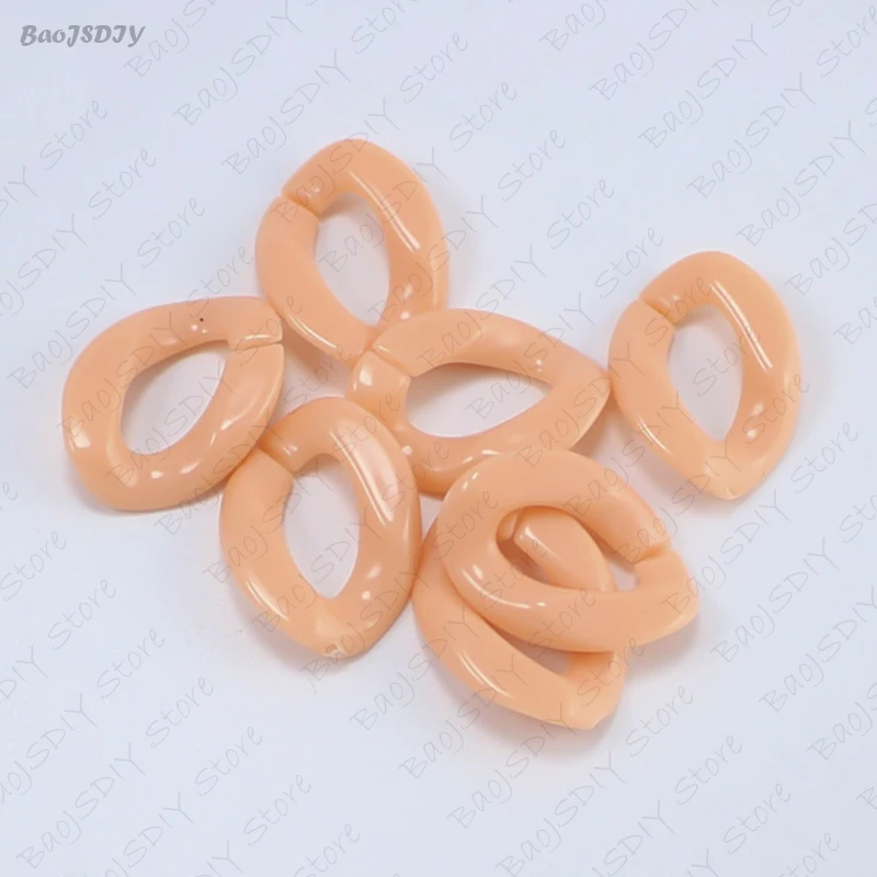 Wholesale 23mm*17mm Multi color Acrylic Twisted Chains Assembled Parts Beads Diy Jewelry Findings Accessories 60 pieces(JM6582)