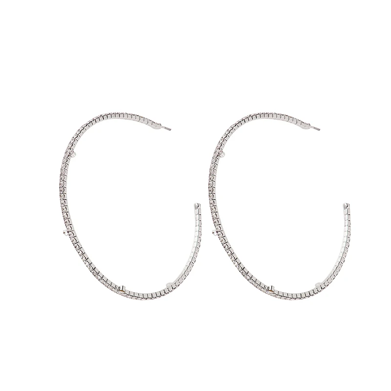 

New style exaggerated ultra - flash European and American style ear ring ring ring metal earrings round female ear ring