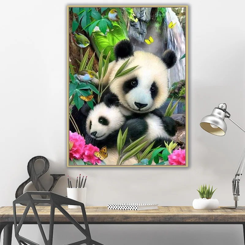 

DIY 5D Diamond Painting Animal Panda Diamond Embroidery Mosaic Picture Rhinestone mural Home decor gift Sale