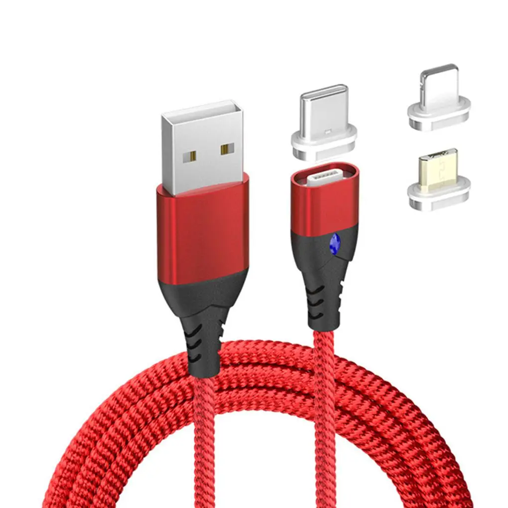 Магнитная зарядная кабельная линия Micro Тип usb C 8 Pin магнит быстрая Зарядное устройство переходник Замена для iPhone/iPad/Xiaomi/huawei/samsung - Цвет: red