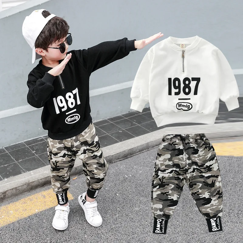 

New Boys Clothes Sets Spring Autumn Children's Clothing Camouflage Outfits Long Sleeve Shirts + Pants 2pcs Kids Sport Suits