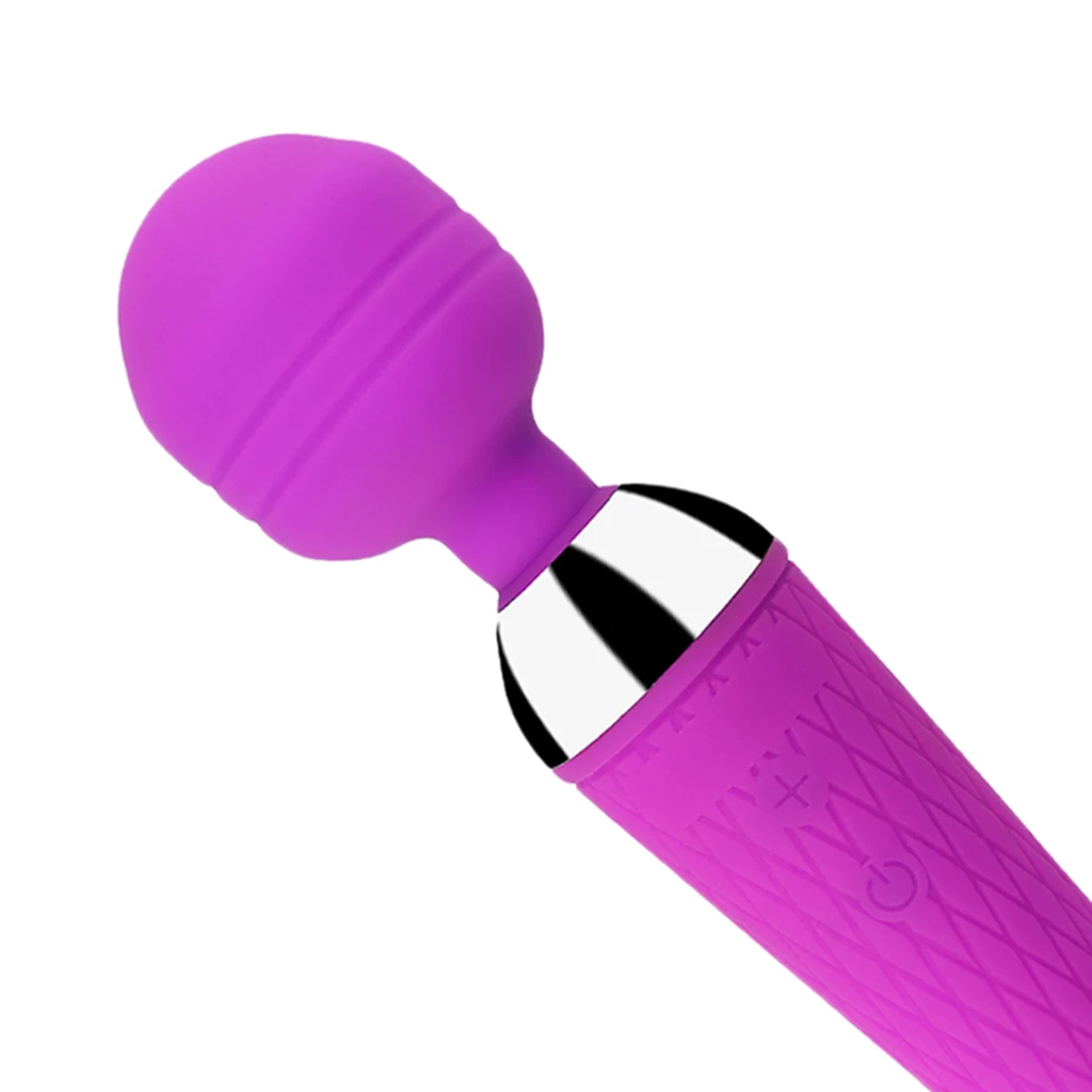 10 Modes Powerful Vibrating Women Sex USB Charge AV Magic Wand Adults Sex Toys - Purple