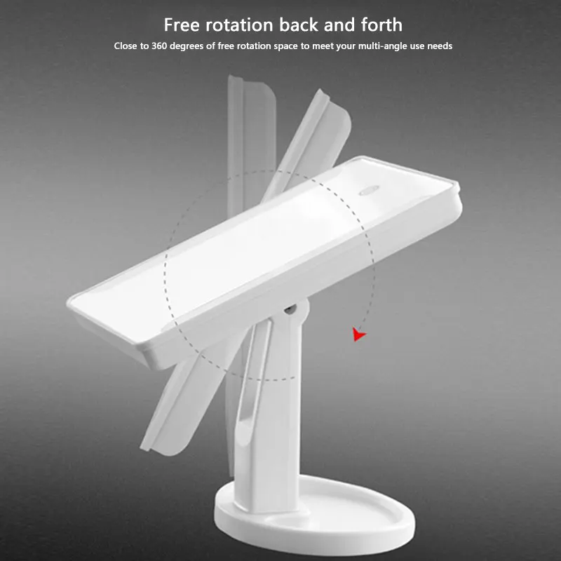 360 вращающееся Сенсорное туалетное зеркало USB настольное косметическое зеркало с креплением на краях светодиодный зеркало