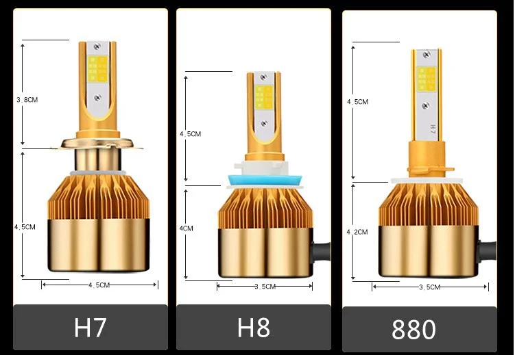 ECAHAYAKU 2 предмета H4 светодиодный 72W фары для автомобиля, светодиодный головной светильник H7 H11 H1 H3 H27 881 HB3/9005 HB4/9006 9012 двойной Цвет Светодиодный Светильник 3000K 6000K