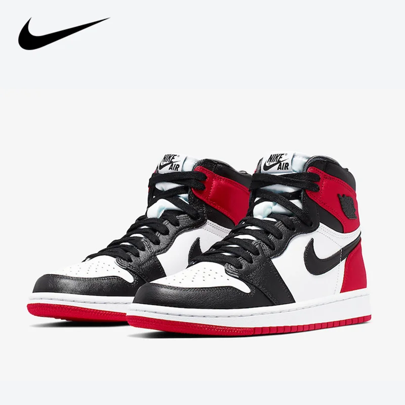 Женские кроссовки для баскетбола NIKE Air Jordan 1 красные и белые в стиле ретро
