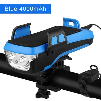 

4 in 1 Multifunctional Bicycle Light 2*T6 Led Usb Rechargeable Bicycle Headlight Mobile Bike Flashlight Bike Horn Phone Holder