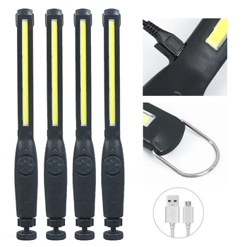 

4X 2X COB LED Work Light Pocket Flashlight 1200mAh 2200mAh Rechargeable Flashlight 360° Inspection Light Camping Emergency Lamp