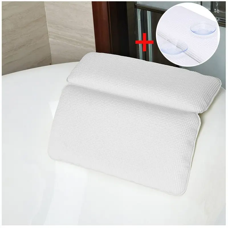 

Premium Spa Bath Pillow with 7 Suction Cups Non-slip Neck & Back Support Home Tub Bathroom Accessories Thick Soft Luxury Design