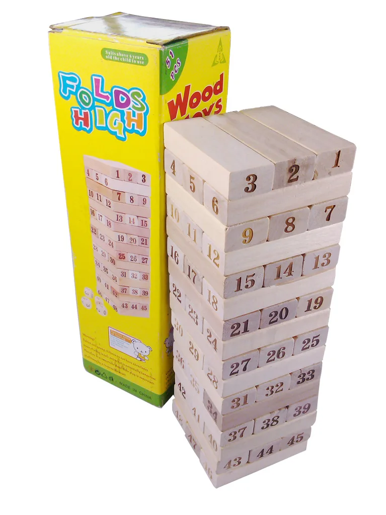 48 зерна с цифрами Стек-вверх бревен строительные блоки кирпичи Pro Jenga взрослые повседневные деревянные игрушки