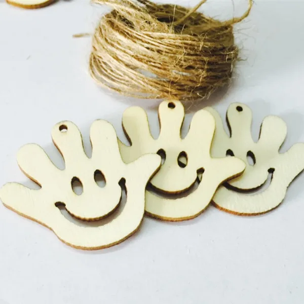 10pcs Natural Wood Unfinished Cutout Wooden Hand Cutouts Shapes for Patchwork DIY Crafting Decoration | Дом и сад