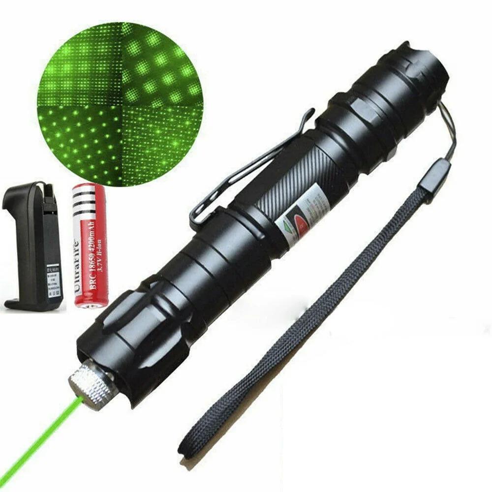 

Laser Pointer 8000m Less Than 0.5mw Green Laser Sight Military Adjustable Focus Laser Pointer With Battery and Charger