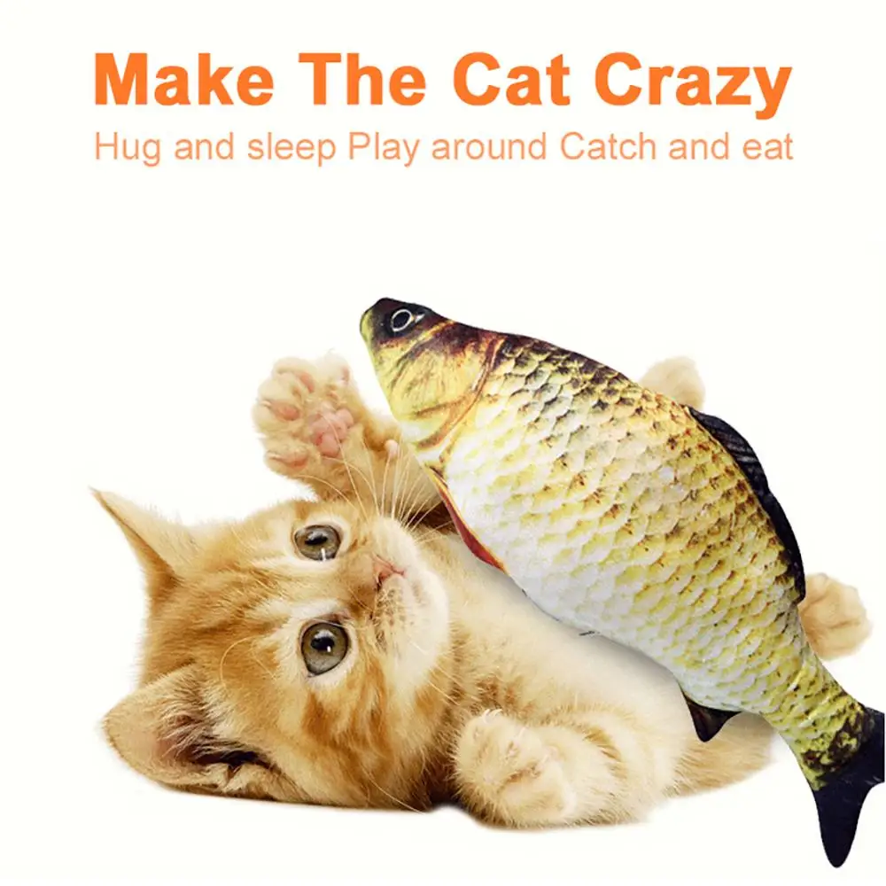 

USB Charging Simulation Fish Electronic Pet Plush Toy Catnip Interactive Playing Supplies Dropshiping