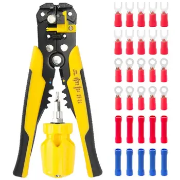 

24-10AWG MT103 Cable Wire Stripper PP Alloy Multi-Function Cold Pressed Terminal Connector Pliers