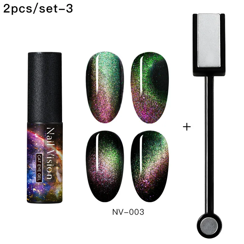 Nail Vision 7D Гель-лак для ногтей с эффектом «кошачий глаз» Хамелеон для использования с магнитом Гель-лак для Ногтей Стойкий Сияющий лазер 5 мл замачиваемый УФ светодиодный Гель-лак - Цвет: ZH07357