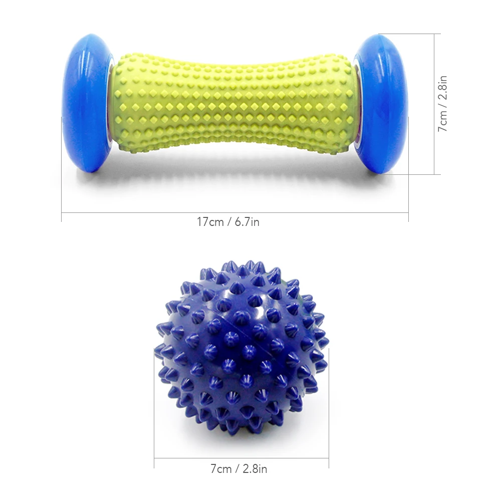Plantar Fasciitis ролик для массажа ног с шиповидным шариком Массажный мяч для рук ноги в спине боли терапия ткани триггер точка восстановления