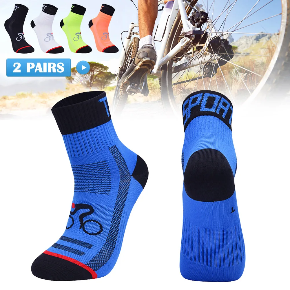 

2 Pairs Professional Cycling Socks Road Bicycle Socks Racing Bike Sport Socks for Men Women YA88