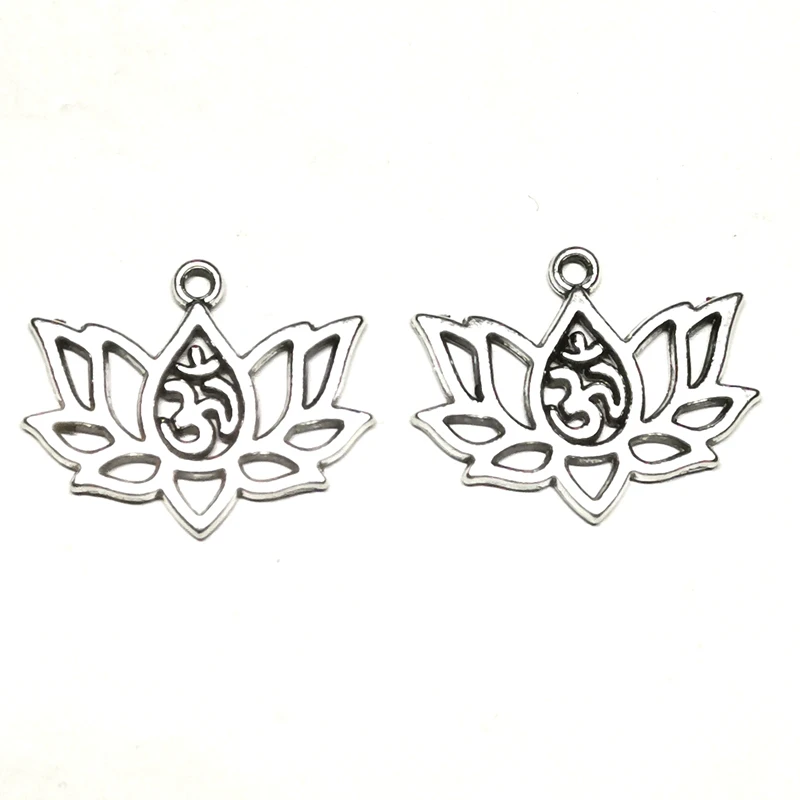 

XKXLHJ Tibetan Silver Plated Yoga Charms Pendant for Jewelry Making Bracelet Accessories DIY Handmade 16x20mm 10PCS/lot
