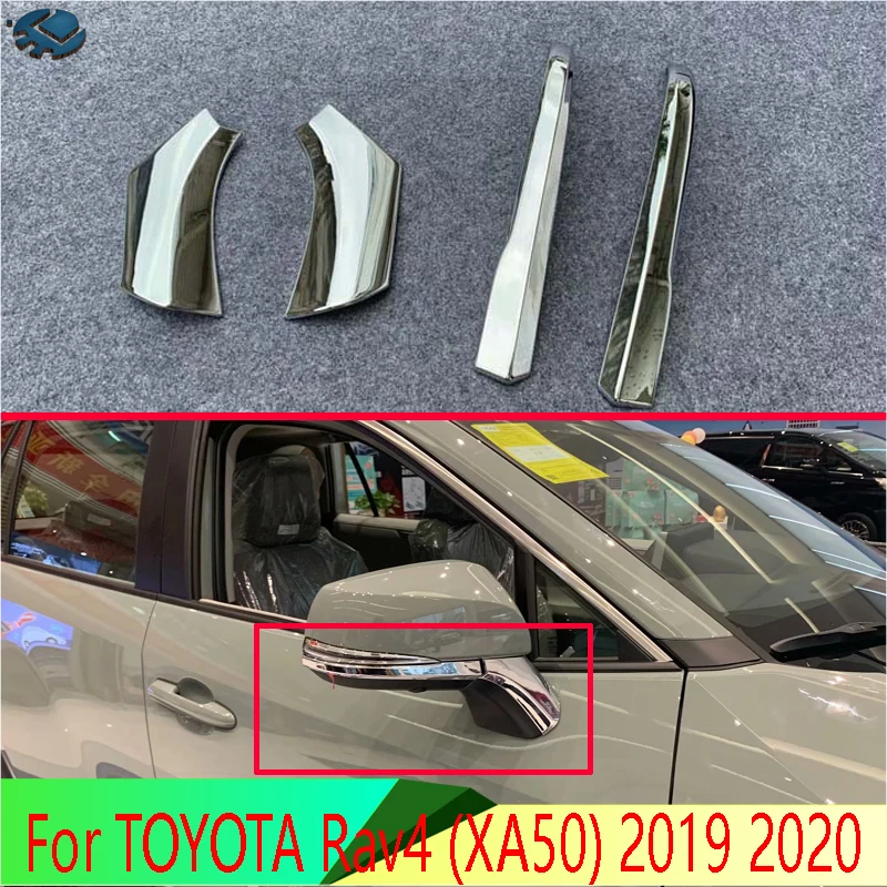Боковое зеркало заднего вида для TOYOTA Rav4 (XA50) 2019 2020 хромированный корпус из АБС