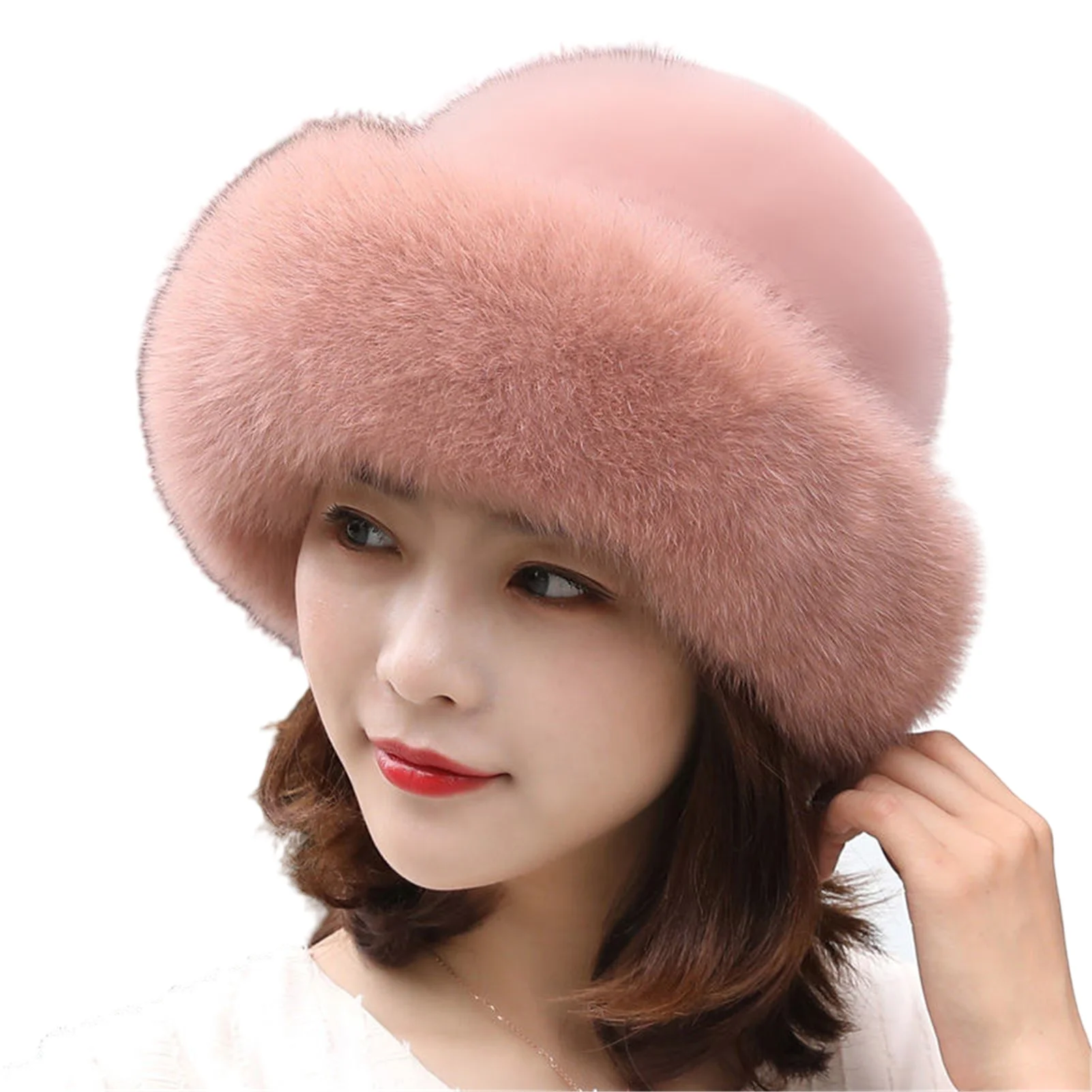Faux Fur Trimmed Winter Fashion Hat for 