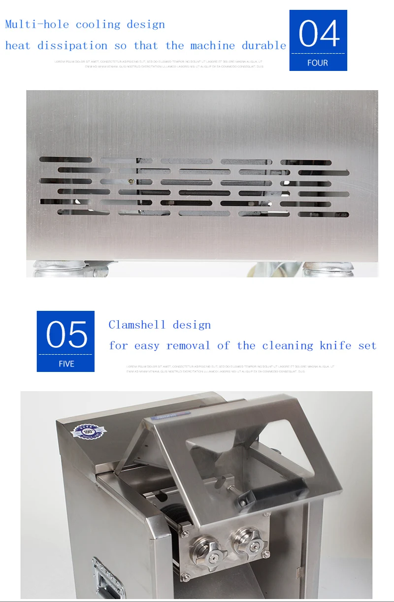 2200W electric commercial meat slicer Stainless steel slicer Wire cutter Fully automatic Meat grinder Sliced meat cutting machin