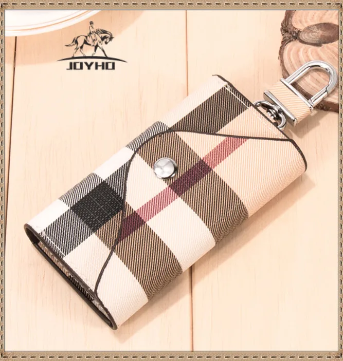 

Fashion British Style Colorful Stripes Key Wallet PU Leather Key Wallet Car Key Holder Porta Chave Keychain Leather Fashion Housekeeper