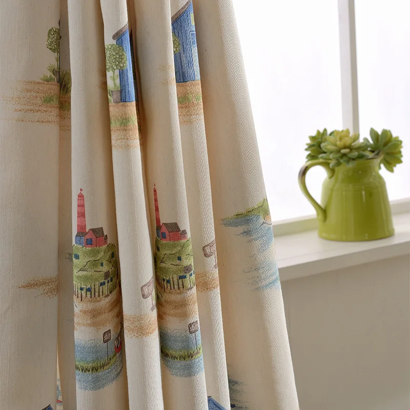 

Curtains for Living Dining Room Bedroom Kids Simple and Elegant Printing Jacquard Tulle Curtains Bedroom Study Curtain