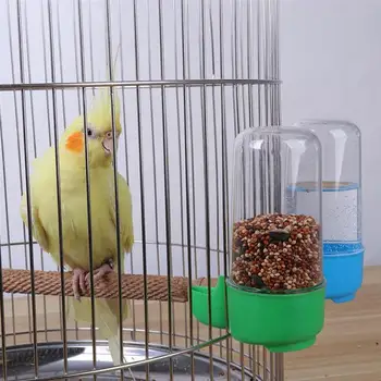 

2pcs Automatic Bird Feeder Plastic Parrot Water Bottle Bird Cage Food Feeder Pet Dispenser Parrot Drinking Cup 200ml+400ml