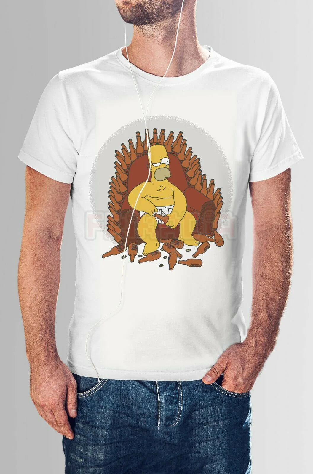 Футболка homer simpson-Игра престолов-Белый-Размеры S-3XL-мужчин и женщин унисекс модная футболка