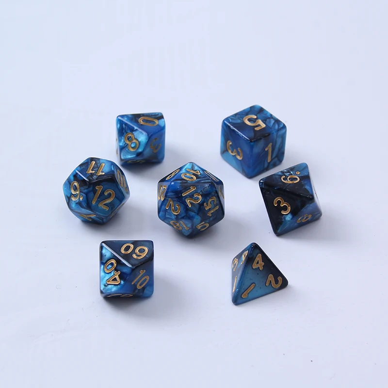 

2020 New 7pcs/Set Game Multi Sides Dices Game Playing Mixed Color 4 6 8 10 12 20 Sided Dice for Parties TRPG Gamer