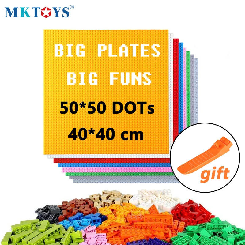 

MKTOYS Base Plate 50*50 Studs Classic Bricks Plates DIY Building Blocks Figures City Gift for Child Toys for Kids 40*40cm