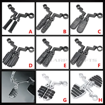 

32mm 1-1/4" Motorcycle Highway Footrests Crash Bar Engine Guard Foot Pegs Clamp Mounts For Harley Sportster Dyna Softail Touring