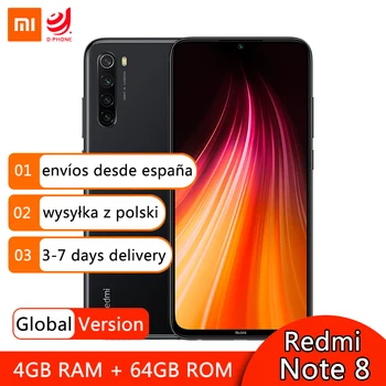 

Global Version Xiaomi Redmi Note 8 4GB 64GB Smartphone Snapdragon 665 48MP Quad Camera 6.3" FHD Screen 4000mAh 18W Fast Charge