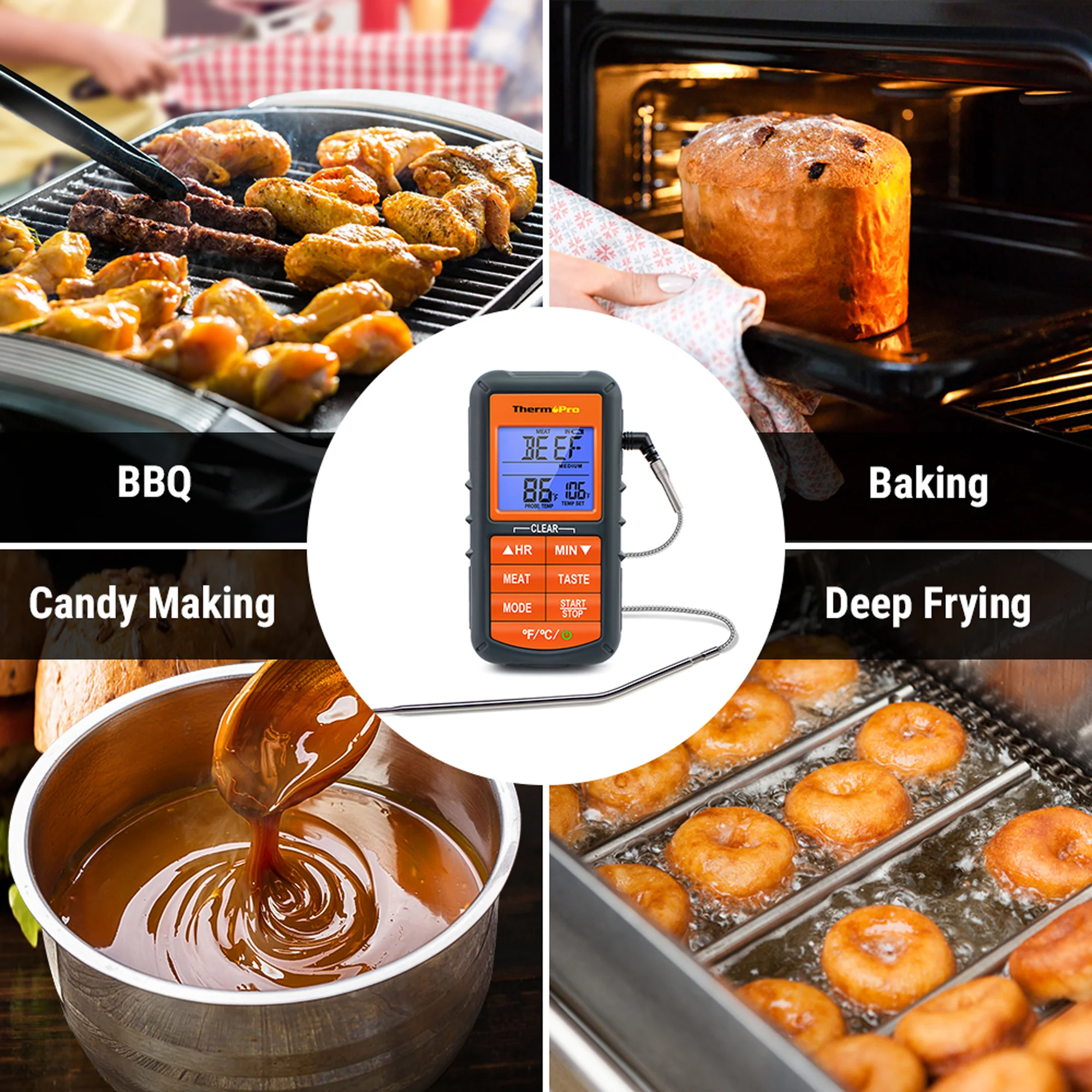 ThermoPro TP06B Digital Probe Kitchen Meat Food Candy Smoker Oven