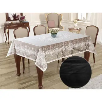 

Knitting Board Pattern Round Tablecloth Sultan Black