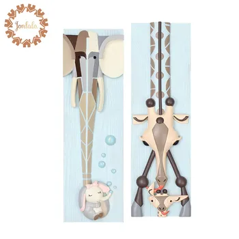 

Elegant Elephant Giraffe Three-dimensional Wall Hanging Home Decorative Paintings Resin Wall Hanging Ornaments Home Accessories