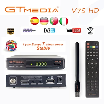 

1 anno di Europa 7 Clines Server GTMedia V7S HD Ricevitore Satellitare Digitale DVB-S2 V7S Full HD 1080 P + USB WIFI Aggiornamen