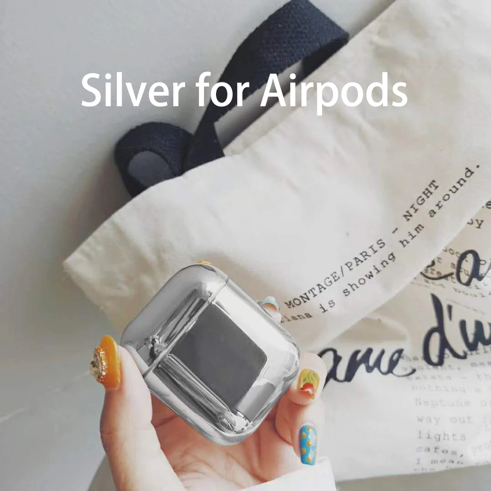 Покрытие твердый корпус для Apple AirPods Pro чехол противоударный наушник защитный чехол для Air Pods 1 2 зарядный чехол Аксессуары - Цвет: Silver for Airpods