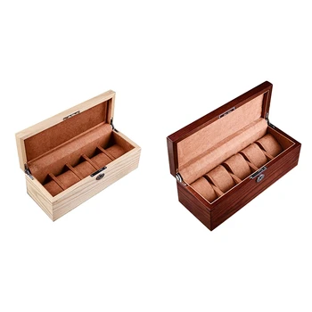 

5 Grids Watch Box High Quality Wooden Rectangular Watch Case Ladies Jewelry Box