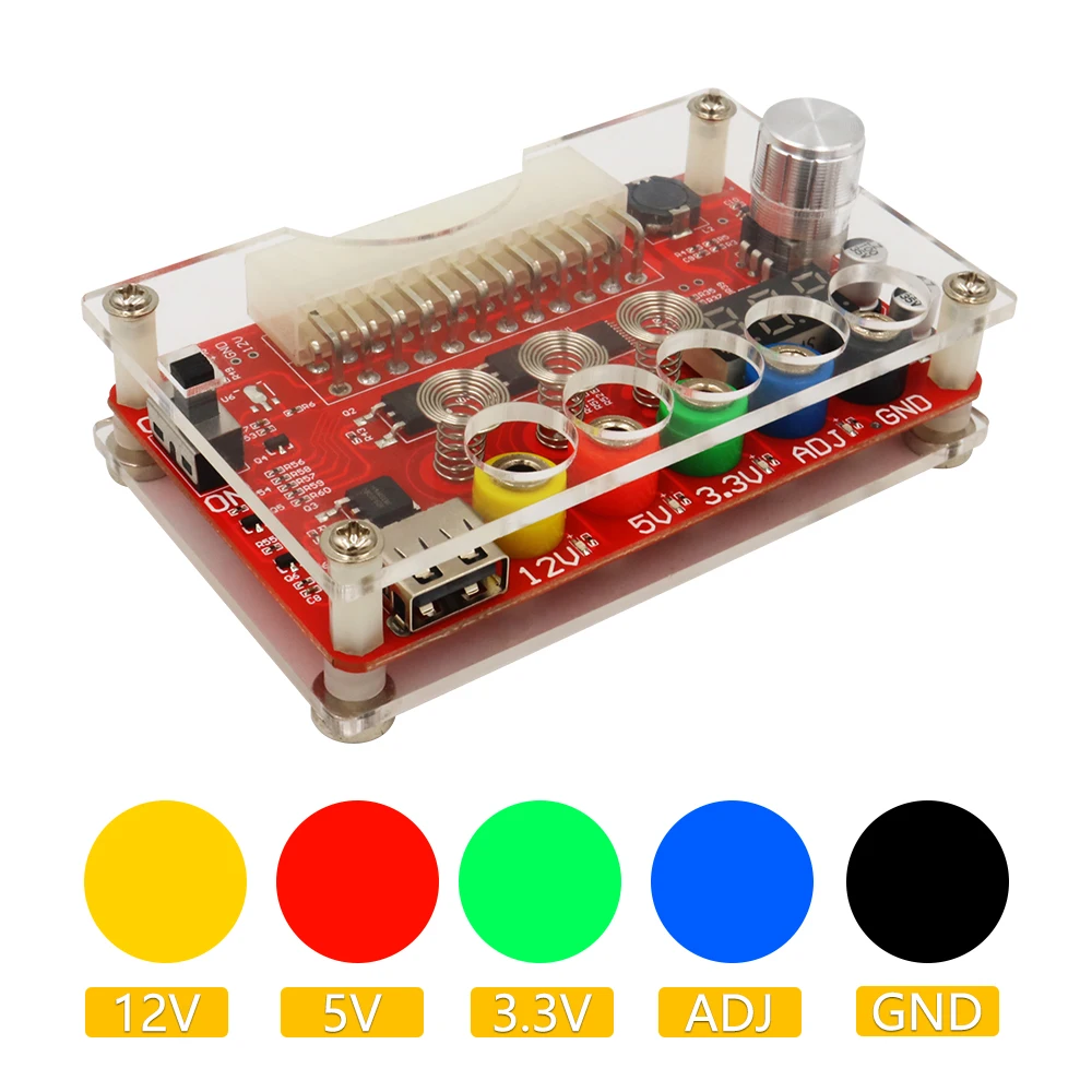 ATX Power Supply Breakout Board with ADJ Touch Sensor Switch, Acrylic Case Kit, Output Voltage Module (3.3V/5V/12V) Description Image.This Product Can Be Found With The Tag Names ATX Power Supply Module24Pin Power BoardTouch Sensor SwitchAcrylic Housing KitPower Supply Board
