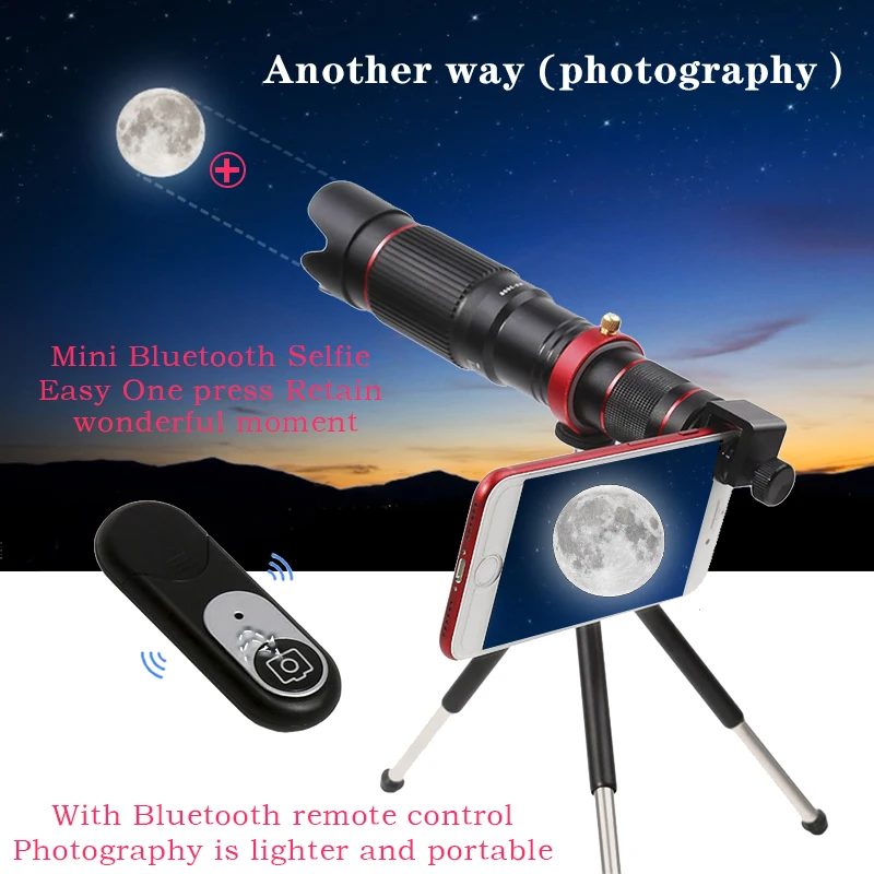 Orsda Mobile Phone Camera Lens 36X Telescope 4K HD External With Universal Clip Phone For Phone Camera Zoom Lens Telescope