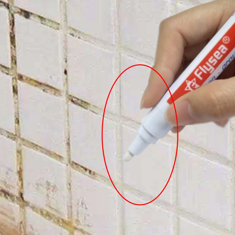 Tile Floor Cleaner Gap Repair Pen Wall Grout Filling Refresher Mark Odorless Non-toxic Mildew Proof Color White Household Ggods