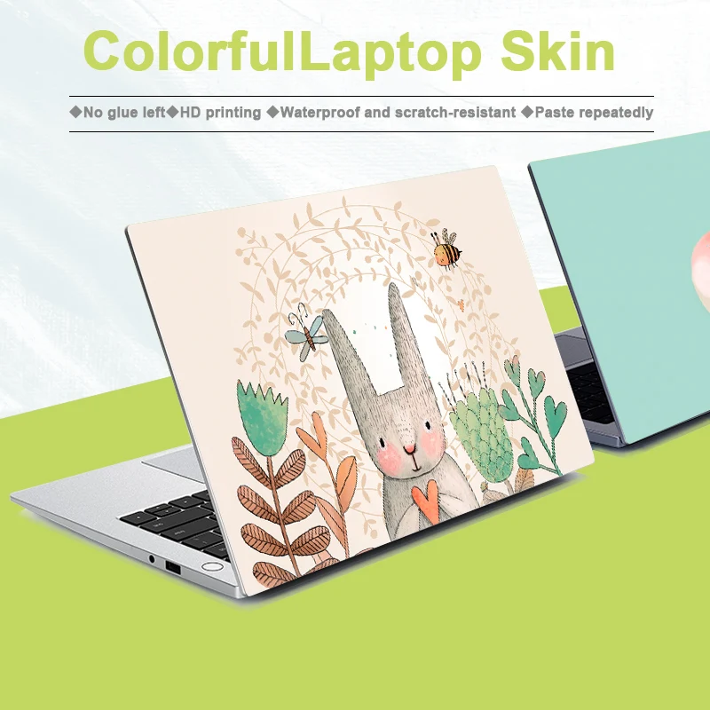HRH 2 in 1 Cartoons Design Laptop Decal DIY Stickers Guard Skin For 11/12/13/14/15/16 inch for MacBook for HP for Dell